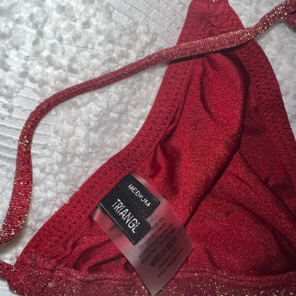 Triangl Red Sparkly Bikini Set - Picture 5 of 7